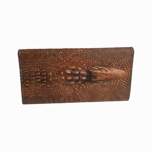 Brown Crocodile Embossed Bifold Wallet